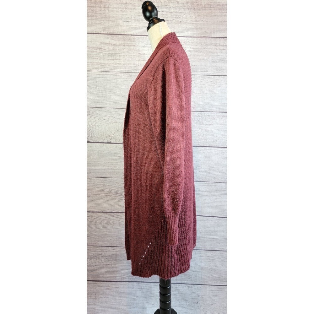 Charlotte Russe Knit LS Cardigan Sweater Burgundy Lg - Picture 2 of 8